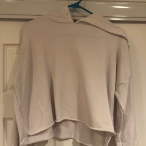 cropped white hoodie